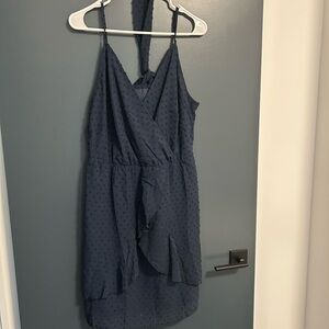 9.NWOT SHEIN Navy Polka Dot Wrap Dress